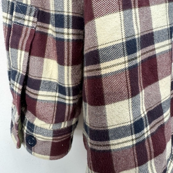 LL Bean Size XL Fleece Lined Hooded Shirt Jacket Shacket Plaid Flannel Pockets - Picture 7 of 9